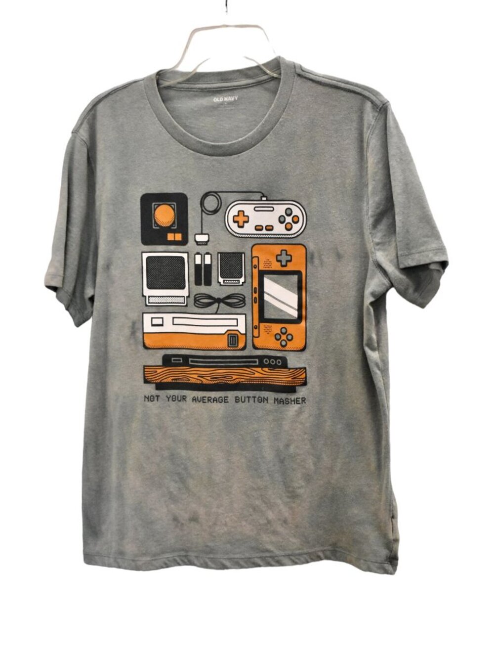Unisex Old Navy Gamer Custom Bleach Dye T-shirt Size M